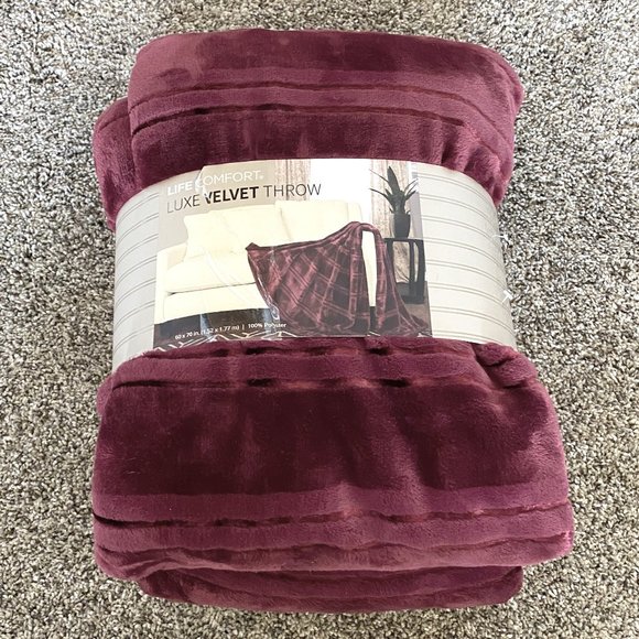 Life Comfort Bedding Nwt Life Comfort Luxe Velvet Throw 6x70in